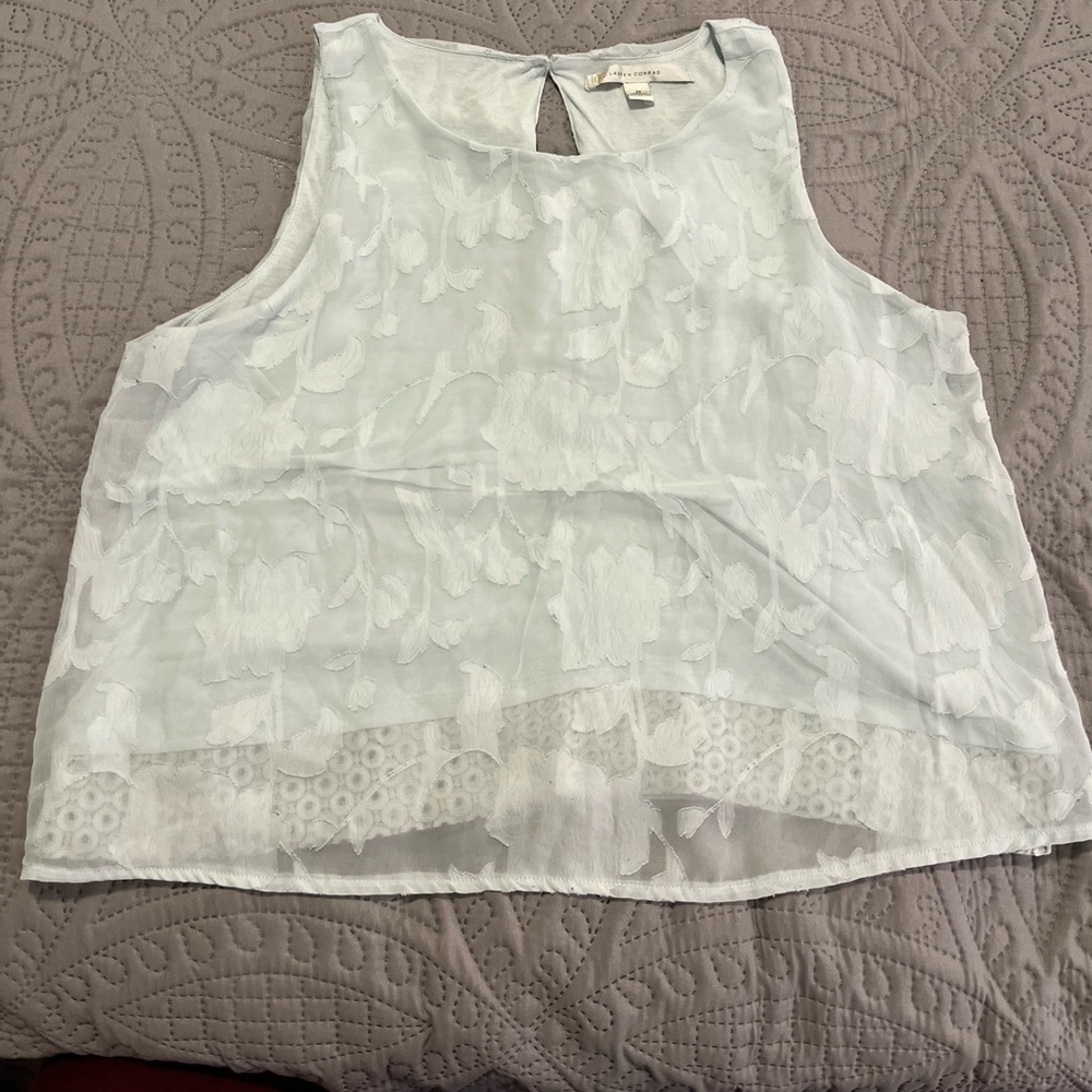 LC Lauren Conrad Aqua Tank Blouse Medium